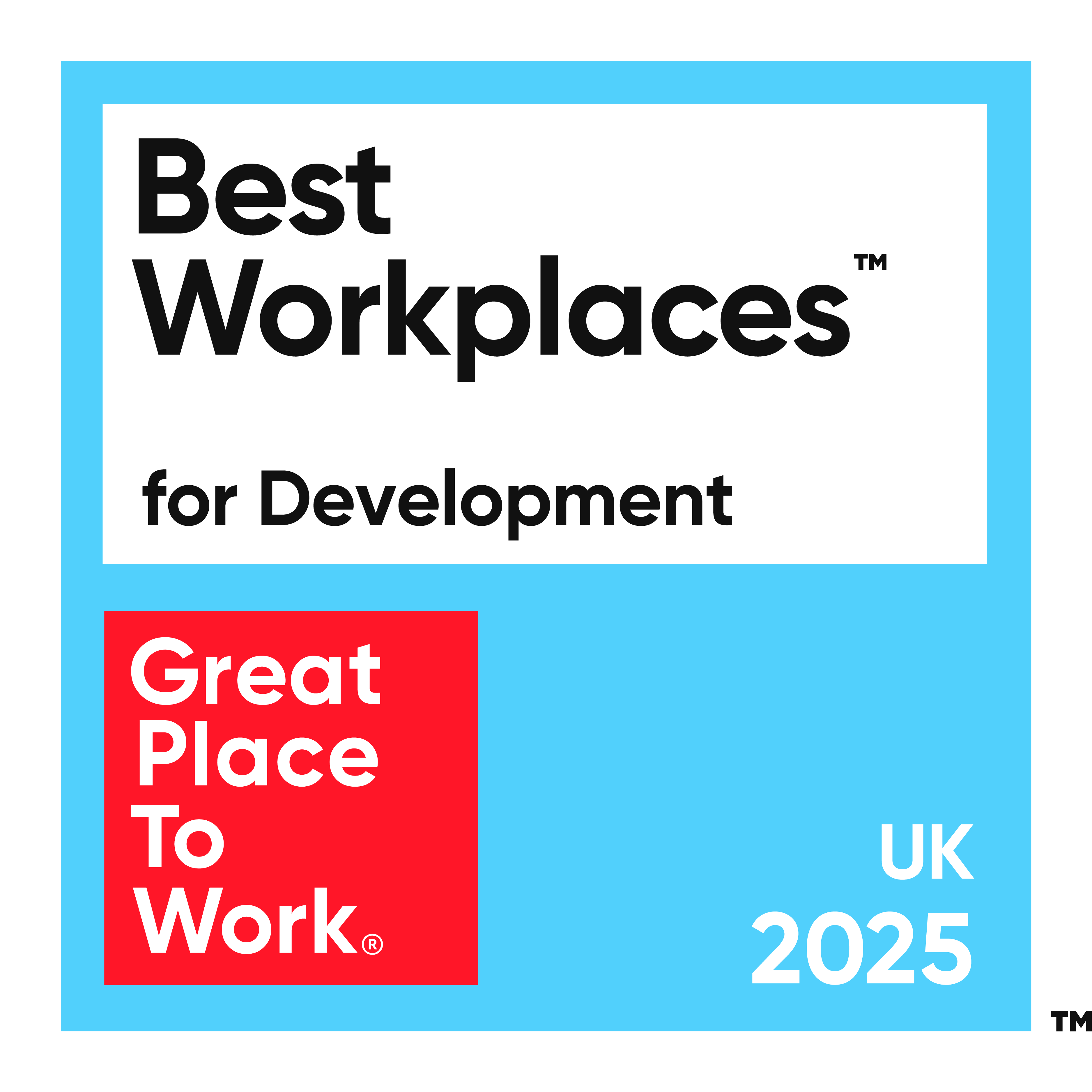 Best Workplaces for Development UK 2025 badge from Great Place to Work.
