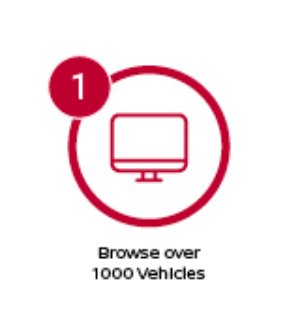 Browse over 1000 vehicles icon