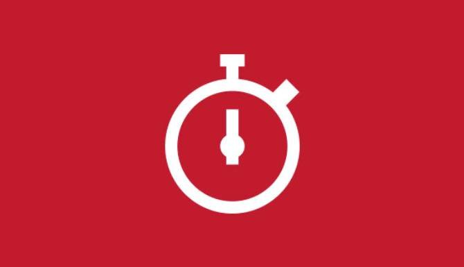 Red image with White stop watch icon