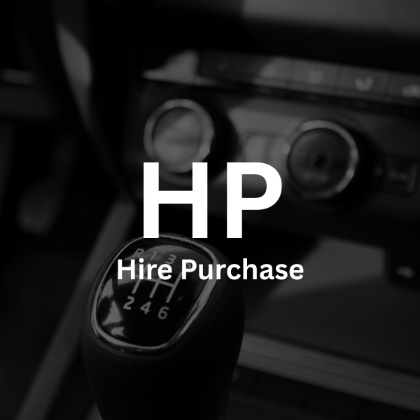 Gear stick with HP Hire Purchase text overlay.