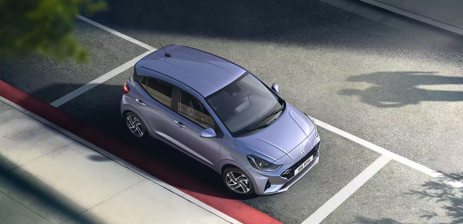 Hyundai i10 blue top view